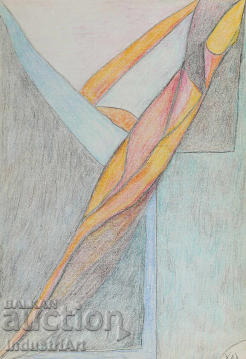 Modern Art Pastel Abstract Nude Body