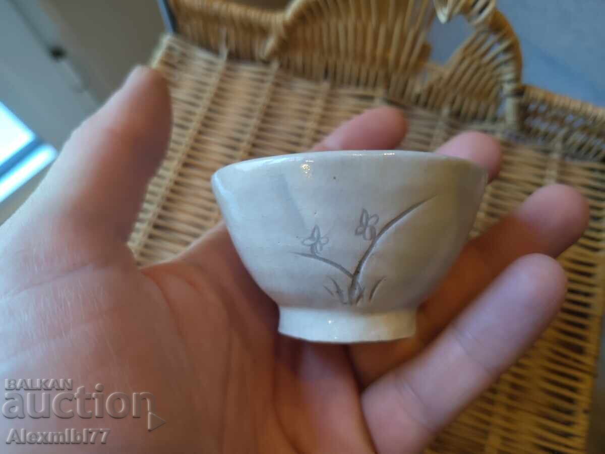 Ceașcă japoneză de sake din ceramică - Hagi guinomi - Japonia