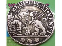 Veneția 1/2 Mezzo Ducat 1767 Italia Alvise Mocenigo 11,25g Ag
