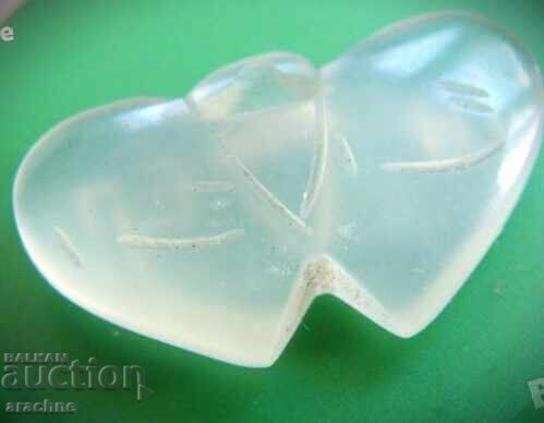 Μεταλλιόν με διπλή καρδιά από νεφρίτη