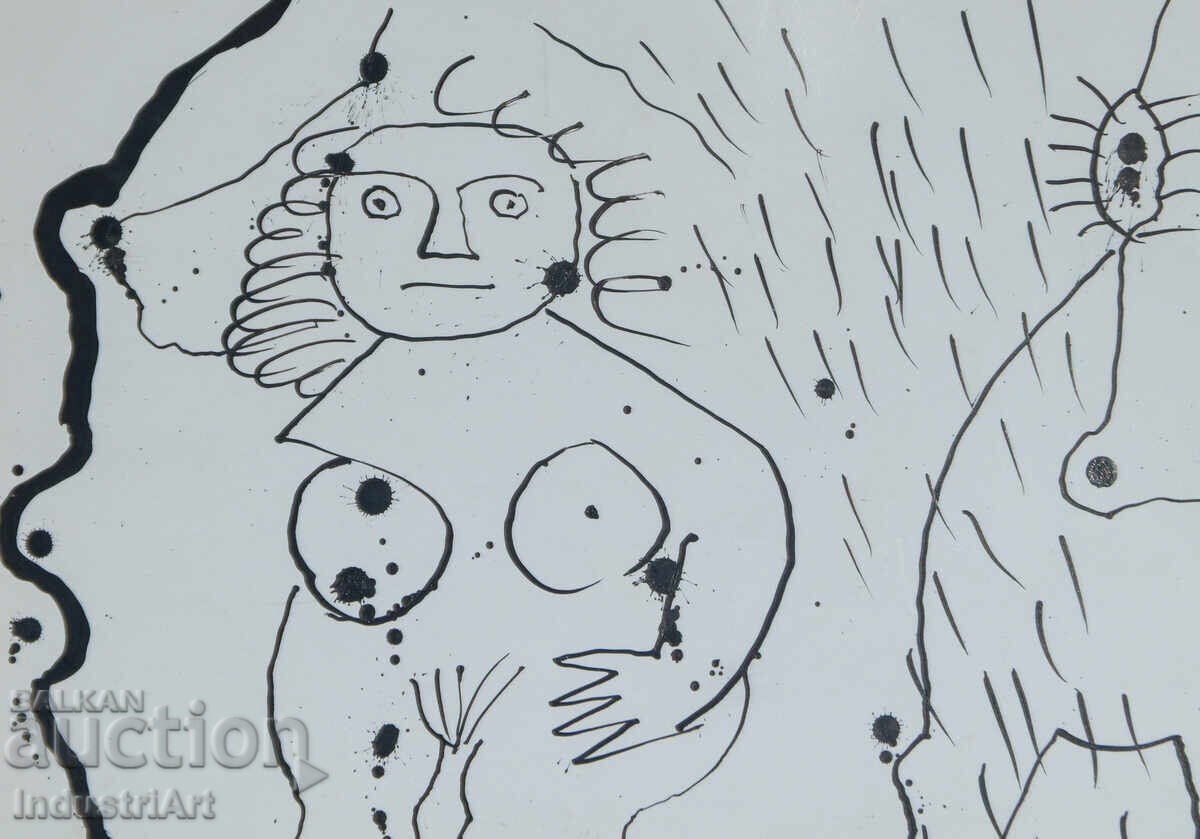 Παράδοση Σύγχρονη τέχνη μελάνι ζωγραφική γυμνό σώμα