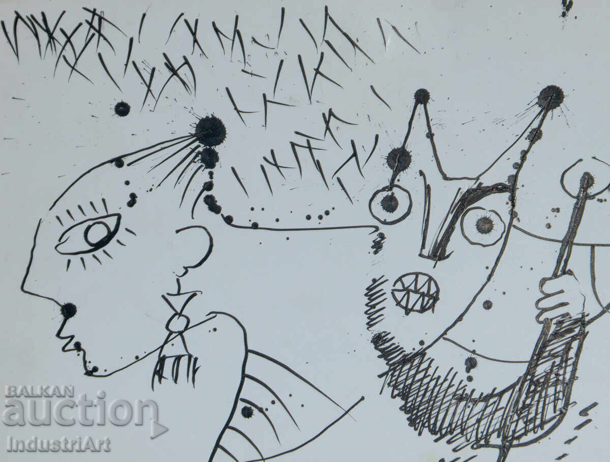 Delivery of Modern art ink painting abstract composition