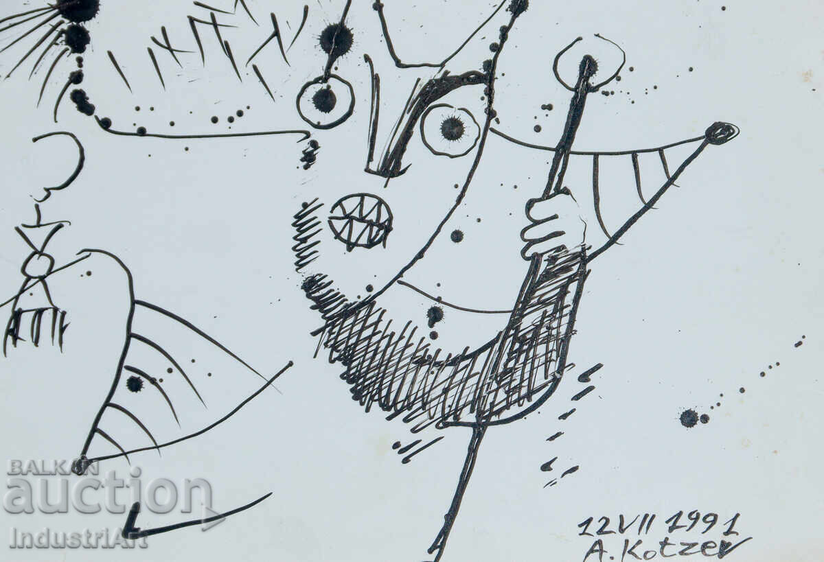 Modern art ink painting abstract composition - 5