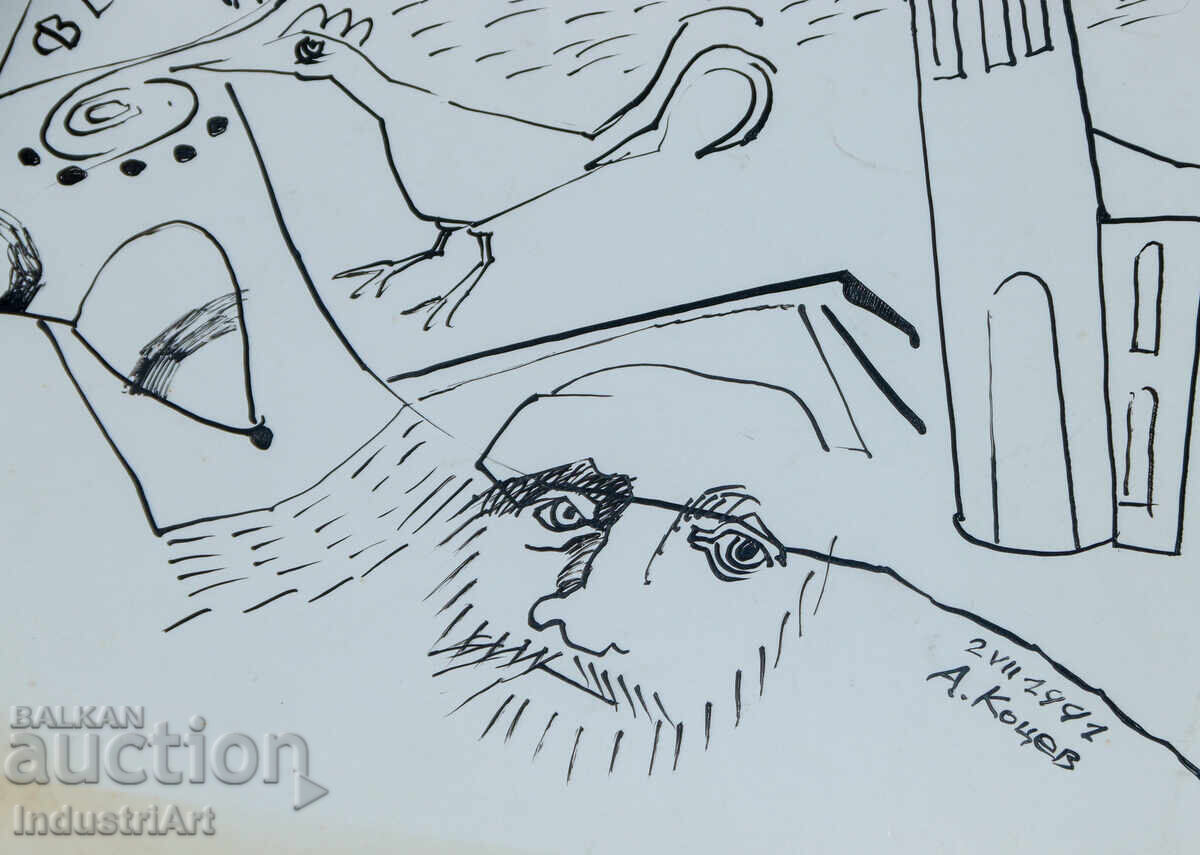 Delivery of Modern Art Ink Painting Abstract Landscape