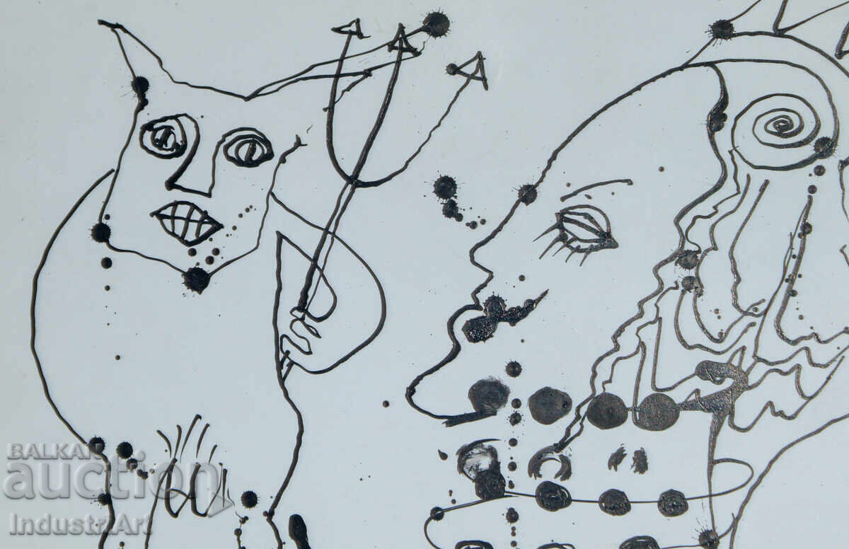 Delivery of Modern art ink painting abstract composition