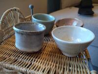 Λοτ από 4 ιαπωνικά φλιτζάνια σάκε από κεραμική - Hagi guinomi