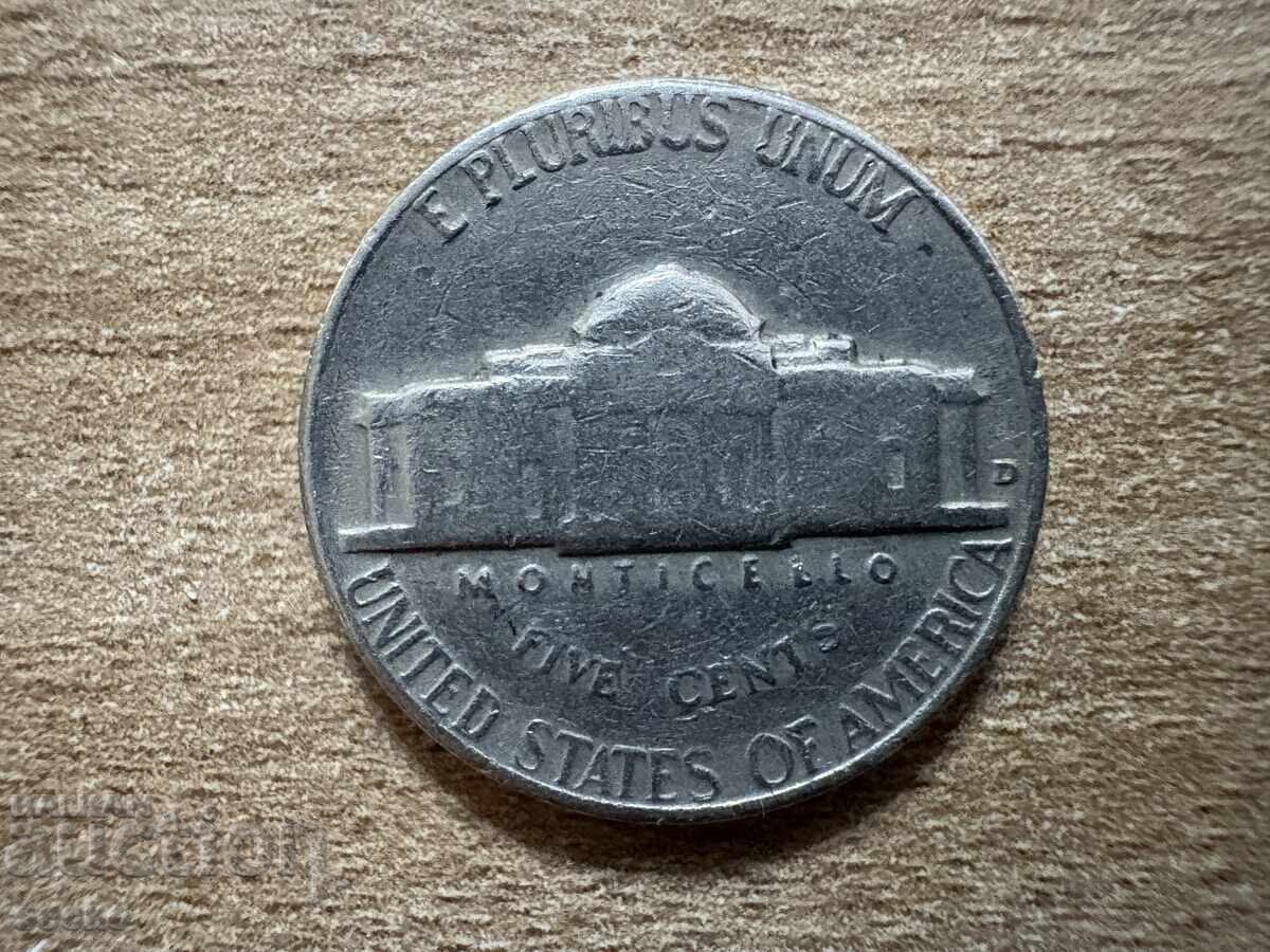 SUA - 5 cenți (1964) - D SUA - 5 cenți (1964) - D