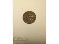 1 Pfennig 1846 AU Germany Rare