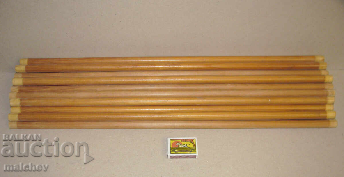 Auction  Lot of 26 planed wooden sticks 60 cm pine, lacquered, preserved