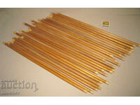 Lot of 26 planed wooden sticks 60 cm pine, lacquered, preserved