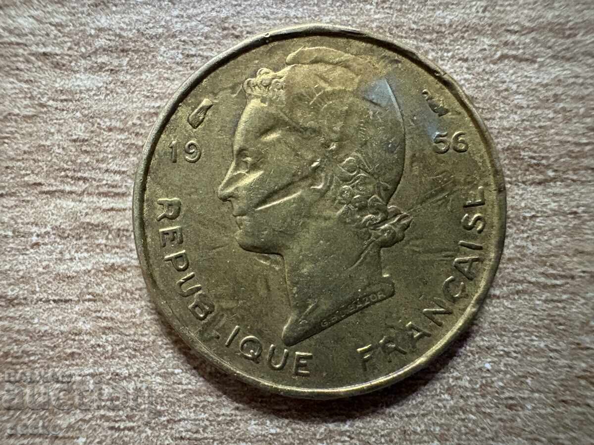 Западна Африка - 5 франка (1956) с цена 2.10 лв. | € 1.07