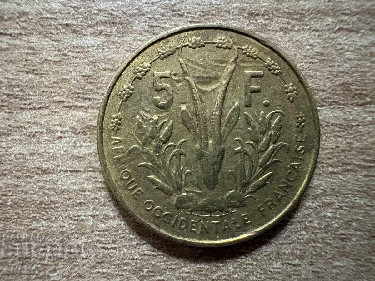 Западна Африка - 5 франка (1956)