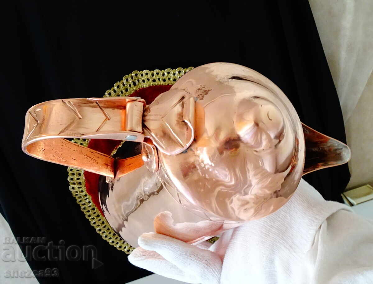 Solid copper household jug with lid, pure red copper - 5 Solid copper household jug with lid, pure red copper - 5