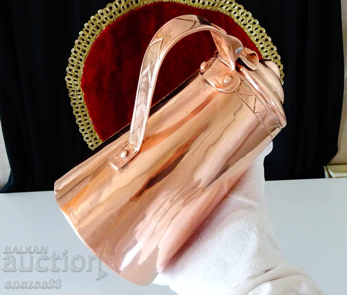 Solid copper household jug with lid, pure red copper - 6 Solid copper household jug with lid, pure red copper - 6