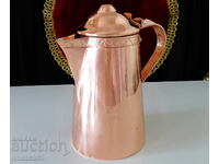 Ceaun masiv de cupru de uz casnic cu capac, cupru roșu pur