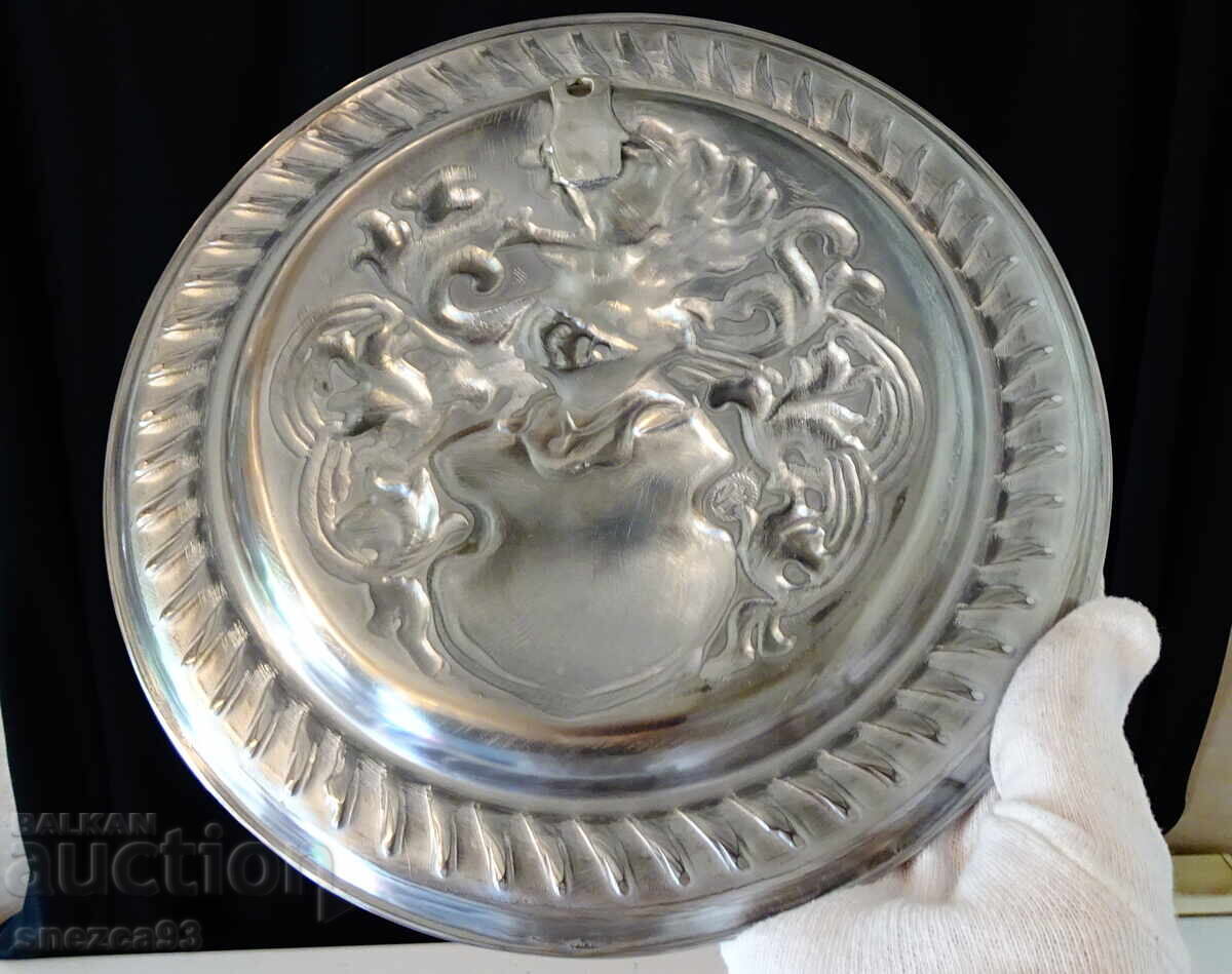 Καλαίσθητη πιατέλα, πανό, Ιππότης, Δράκος, ασπίδα, 700 γρ., μπαρόκ - 6 Καλαίσθητη πιατέλα, πανό, Ιππότης, Δράκος, ασπίδα, 700 γρ., μπαρόκ - 6