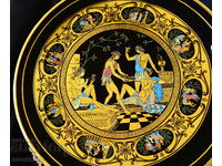 Farfurie din porțelan grecesc, Zei, aur de 24 k, 29 cm