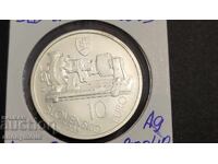 Silver Coin 10 Euro Slovakia 2009 Aurel Stodola