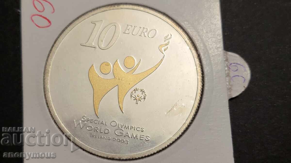 Silver Coin 10 Euro Ireland Special Olympics with price 85.00 BGN | € 43.46