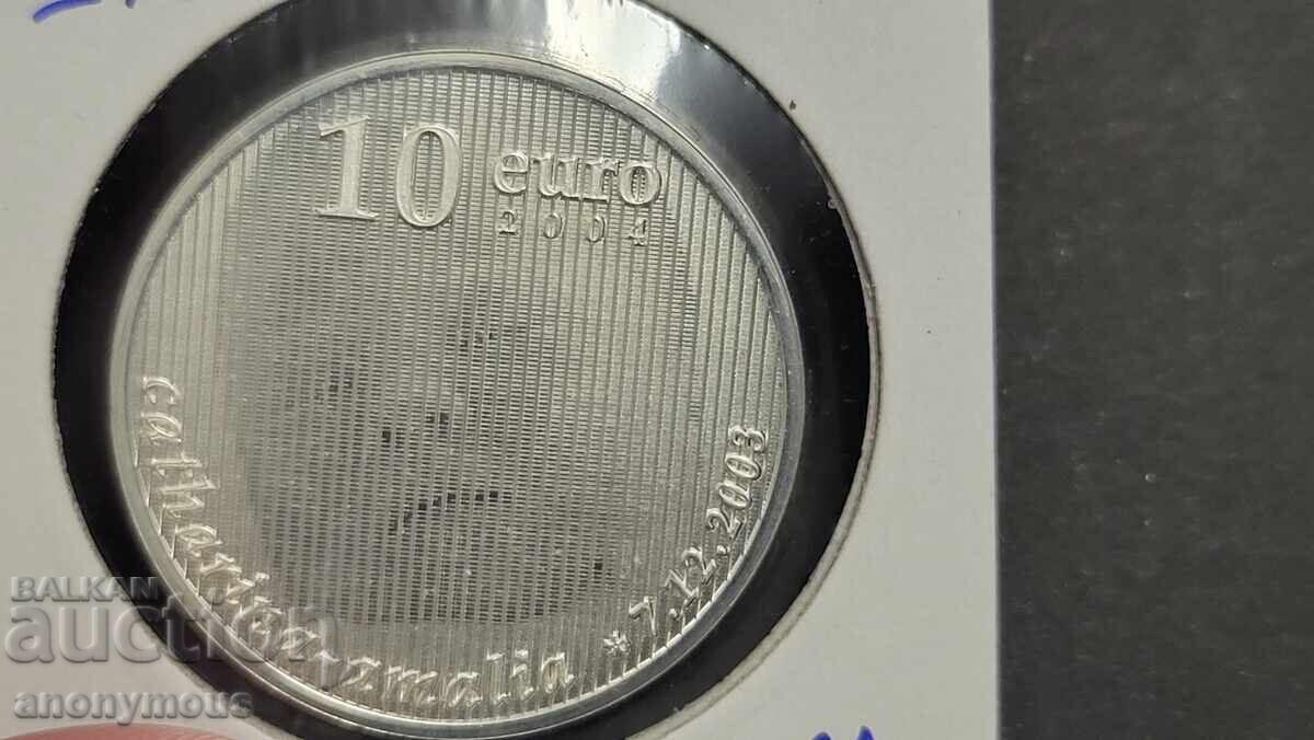 Ασημένιο νόμισμα 10 ευρώ Ολλανδία 2004 Αμαλία με τιμή 65.00 BGN | € 33.23
