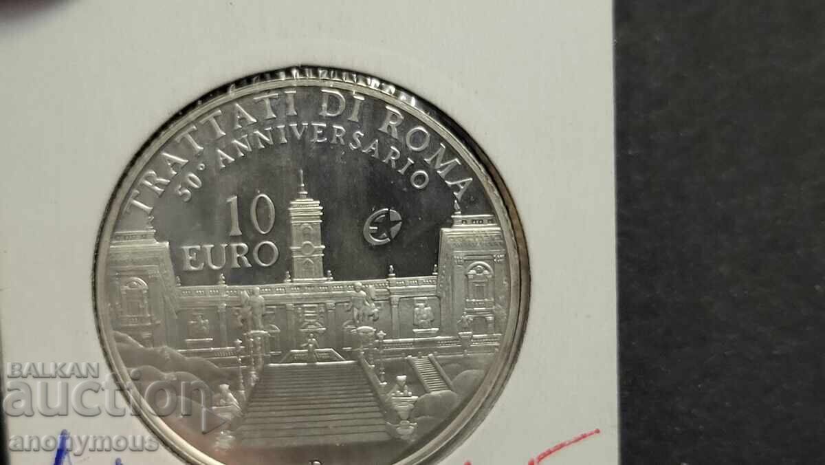 Monedă de argint 10 euro Italia 2007 Tratatul de la Roma cu preț 77.00 BGN | € 39.37