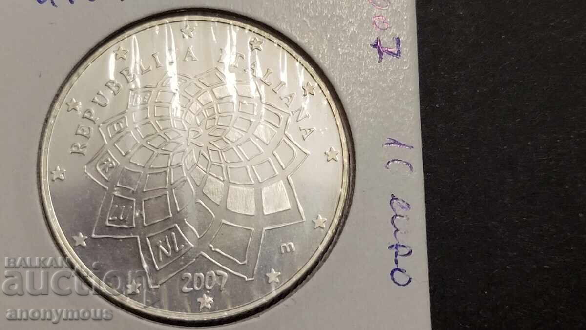 Monedă de argint 10 euro Italia 2007 Tratatul de la Roma