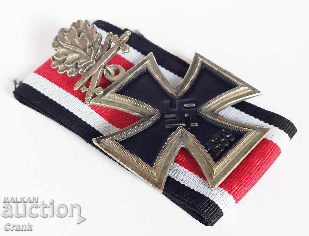 WW2, 3ο Ράιχ, Σταυρός των Ιπποτών με Δρύινα Φύλλα και Σπαθιά με τιμή 65.00 BGN | € 33.23
