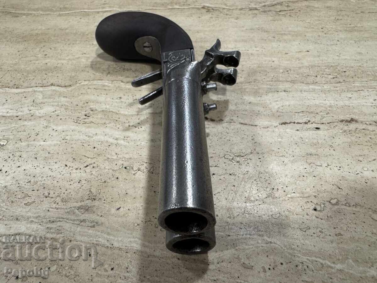 Old double-barreled pistol, revolver - 5