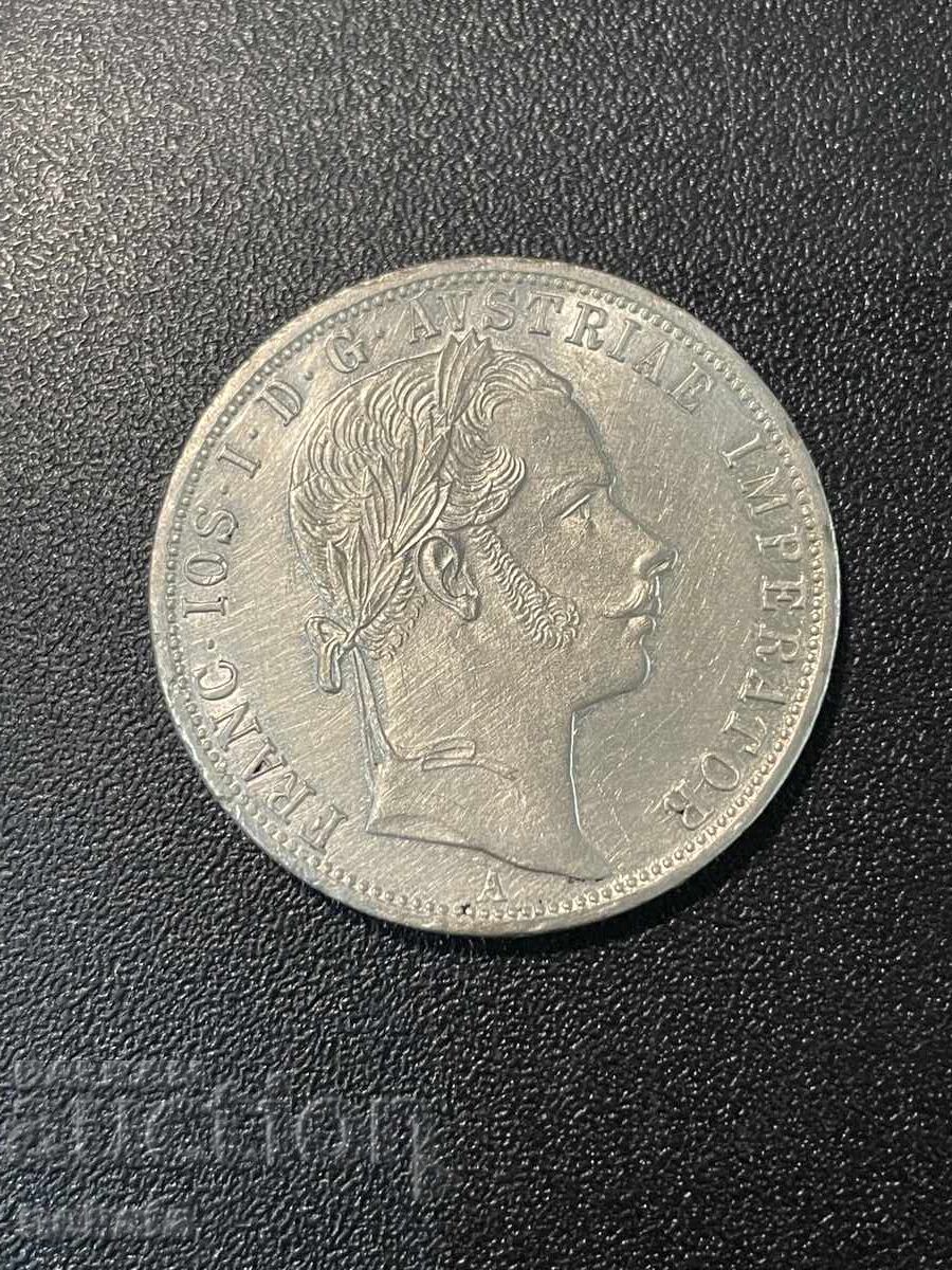 Αυστρία 1 φλορίνι, 1860 μ.Χ. Νομισματοκοπείο - Α (Βιέννη) Αυστρία 1 φλορίνι, 1860 μ.Χ. Νομισματοκοπείο - Α (Βιέννη)