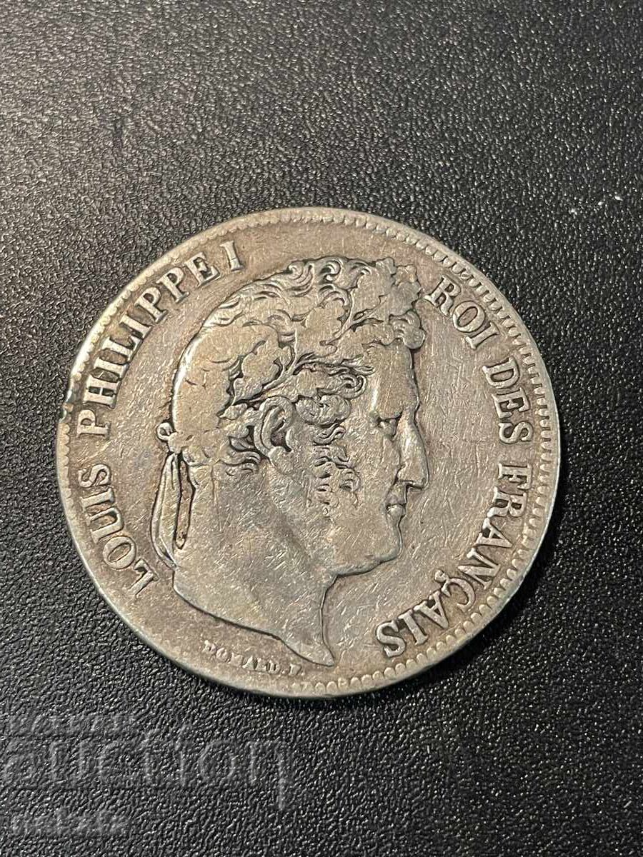 Γαλλία 5 φράγκα, 1839. Νομισματοκοπείο - Παρίσι (Α)