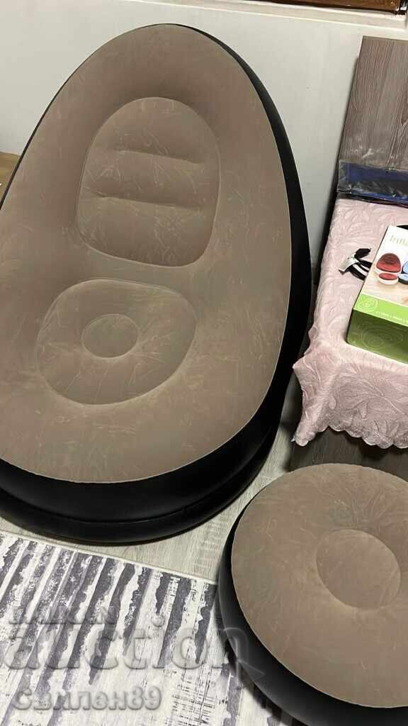 Portable inflatable chair and stool designed for pochi Portable inflatable chair and stool designed for pochi