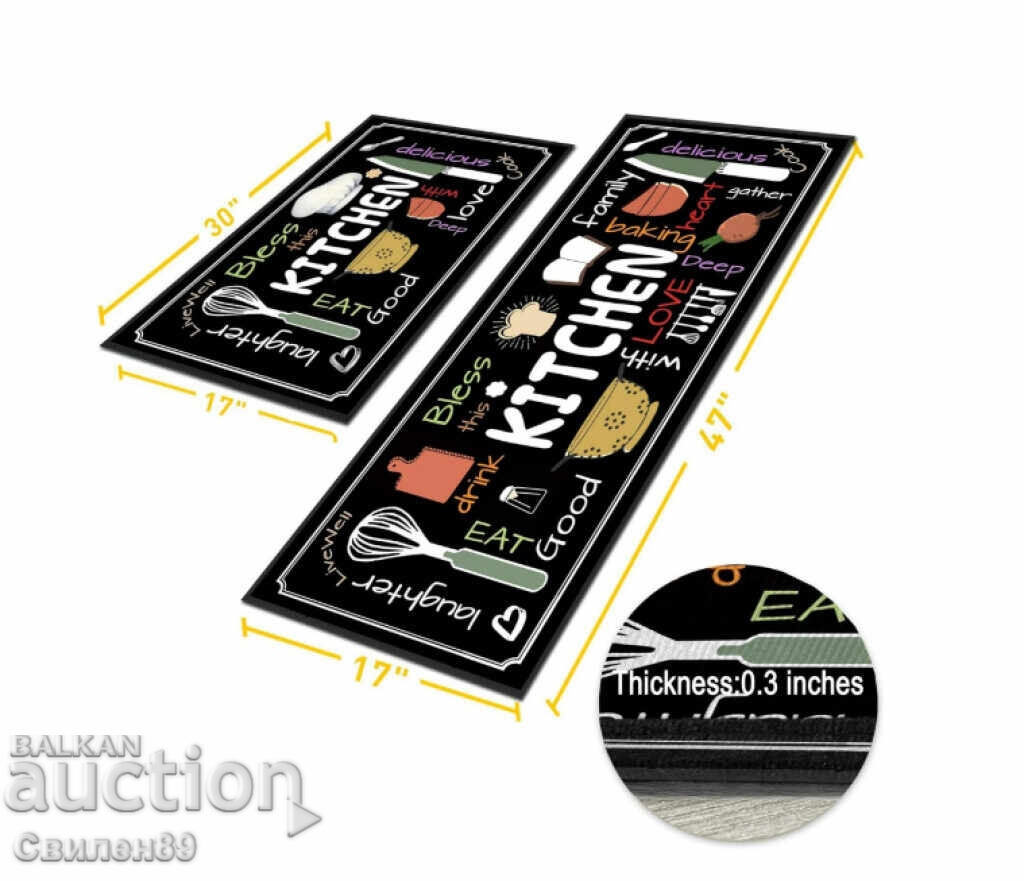 Set de covorașe antiderapante impermeabile pentru bucătărie, raft - 5