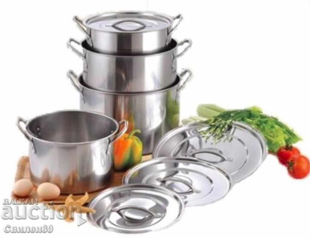 Παράδοση Κατσαρόλες από ανοξείδωτο χάλυβα, 4 τεμάχια / ΥΛΙΚΟ: ΑΝΟΞΕΙΔΩΤΟ