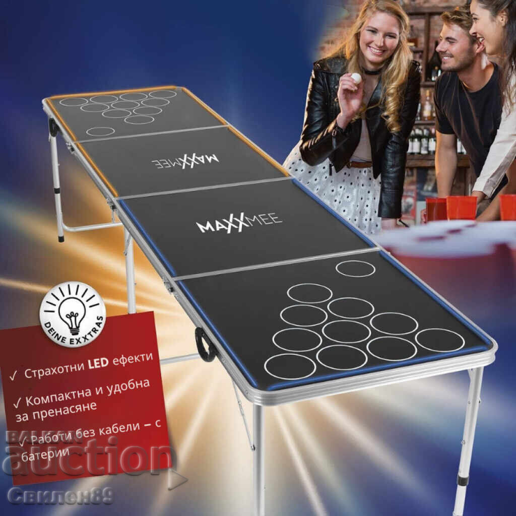 1 pc/ MAXXMEE LED Beer Pong table - party table with LED lighting