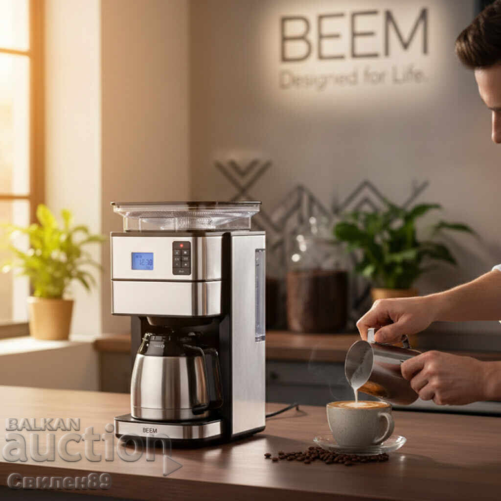 Auction  1 pc. / Filter coffee machine with grinder and thermal carafe BEEM BASIC S