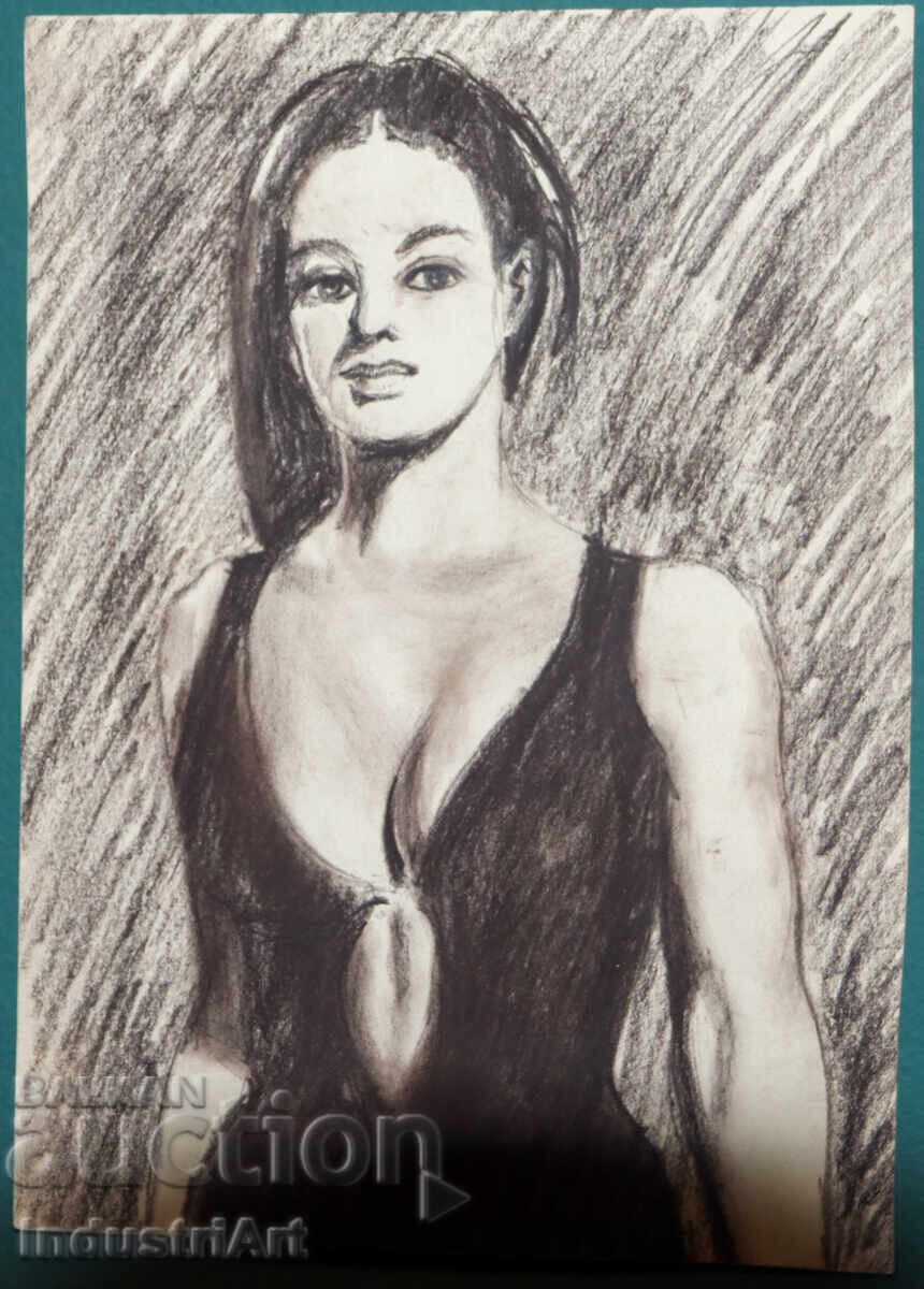 Красива рисунка пастел женски портрет с цена 100.00 лв. | € 51.13