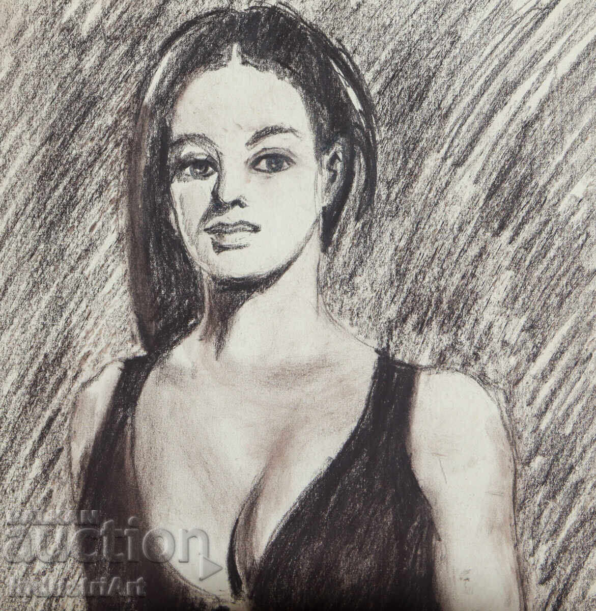 Доставка на Красива рисунка пастел женски портрет