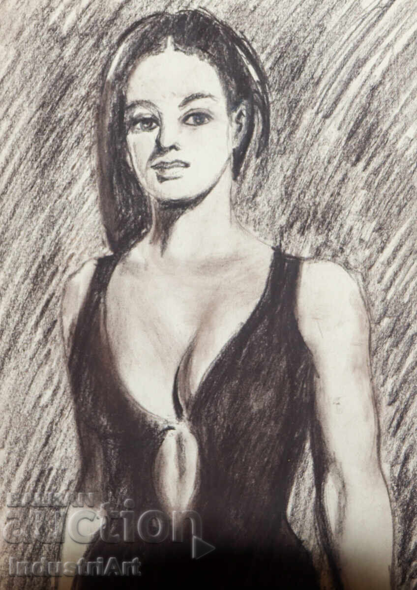 Красива рисунка пастел женски портрет