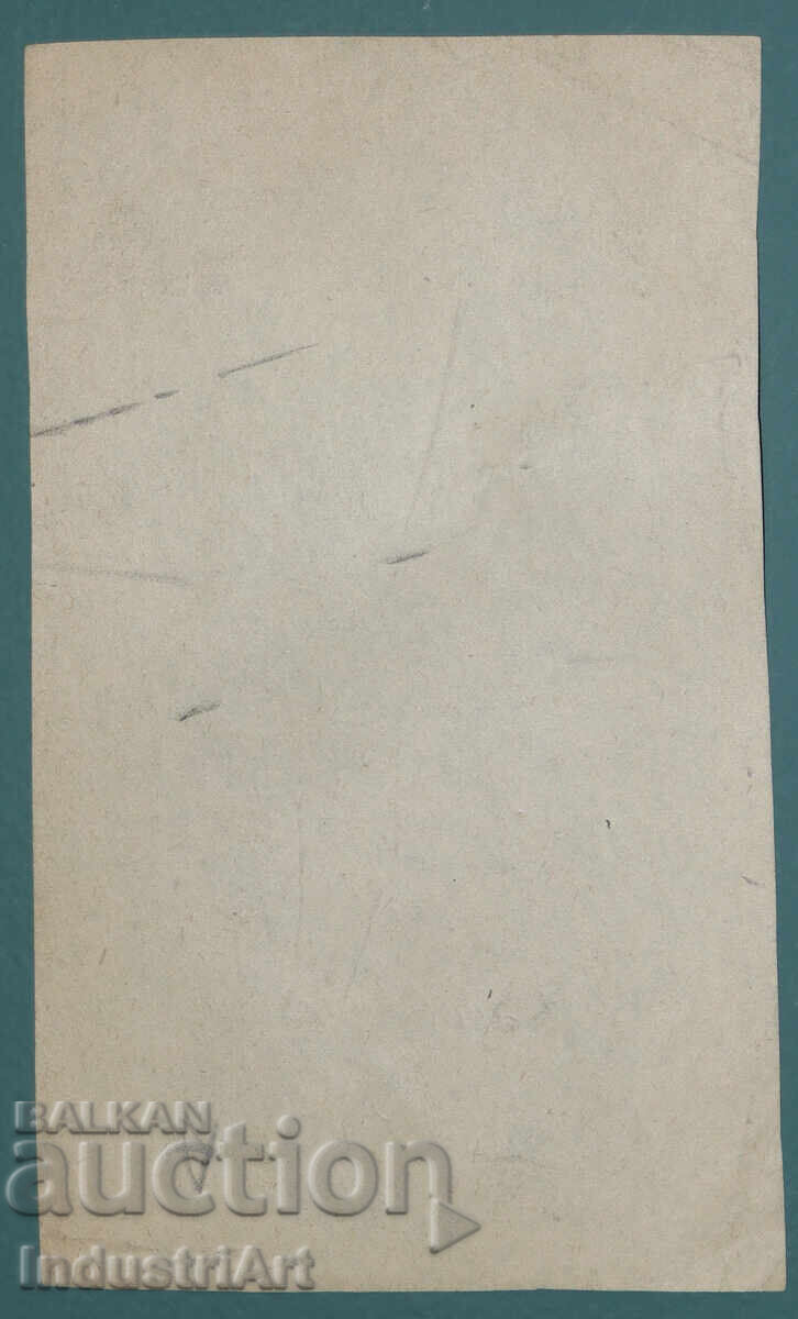 Old beautiful pencil drawing female portrait nude body - 6