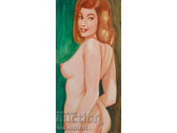 Pictură erotică acuarelă portret feminin corp gol