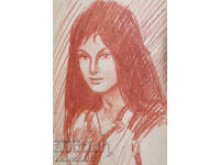 Desen frumos pastel portret feminin