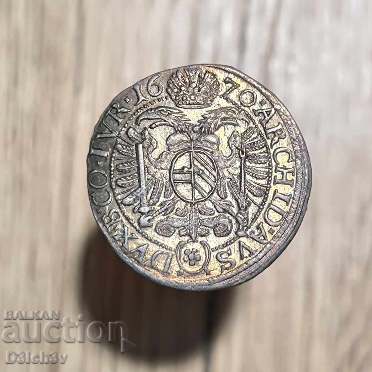 3 κρόιτσερ 1670 Αυστρία * Λεοπόλδος * με τιμή 156.47 BGN | € 80.00