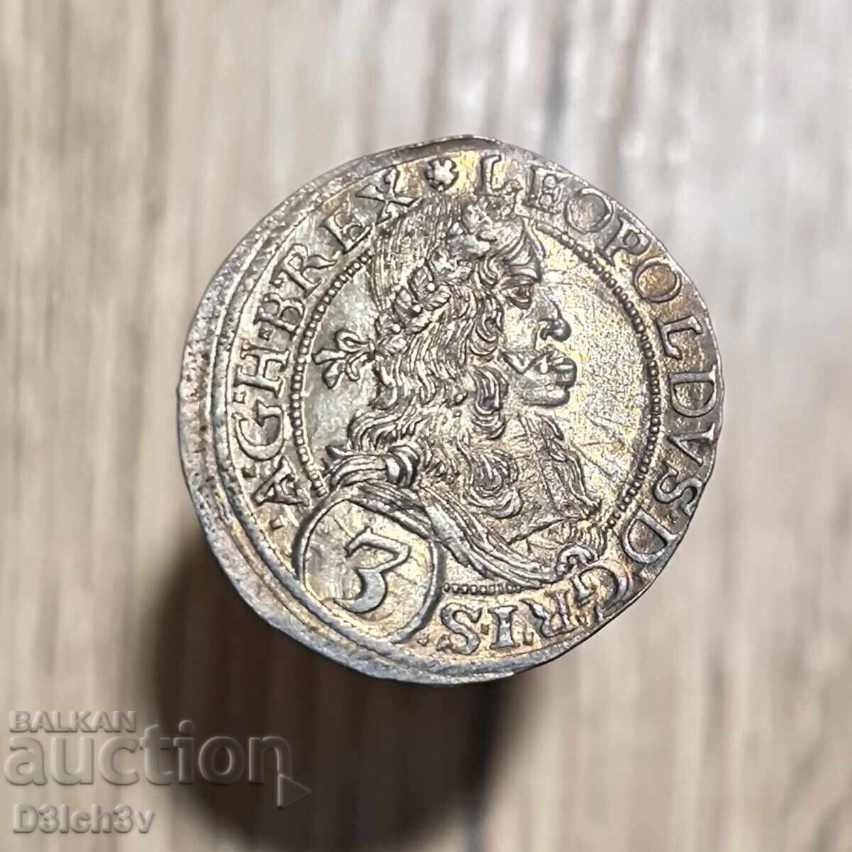 3 κρόιτσερ 1670 Αυστρία * Λεοπόλδος *