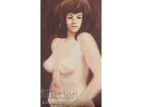 Pictură erotică acuarelă portret feminin corp gol