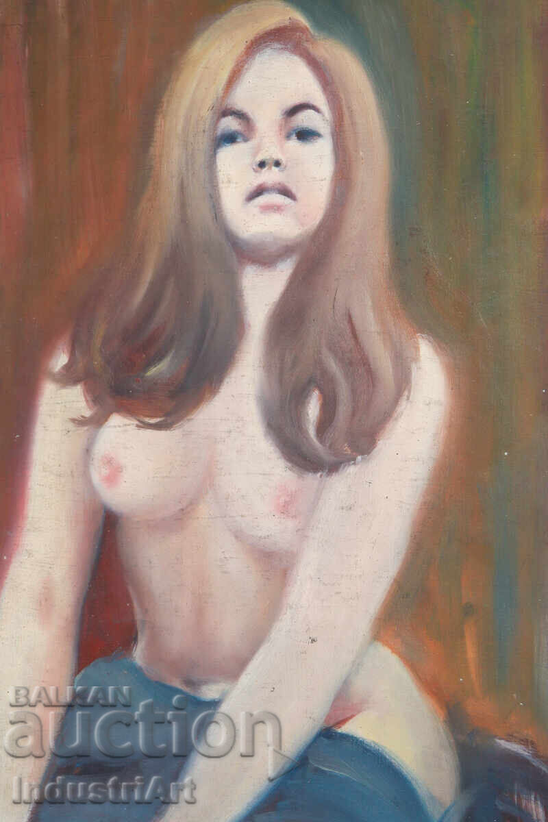 Еротична картина маслени бои женски портрет голо тяло с цена 130.00 лв. | € 66.47