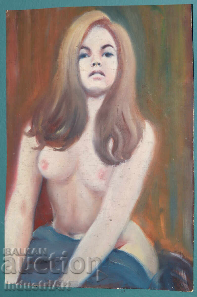 Аукцион Еротична картина маслени бои женски портрет голо тяло