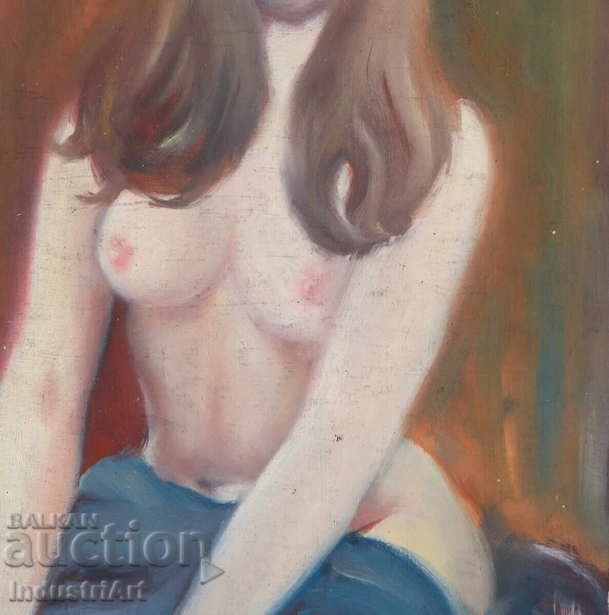 Еротична картина маслени бои женски портрет голо тяло - 5