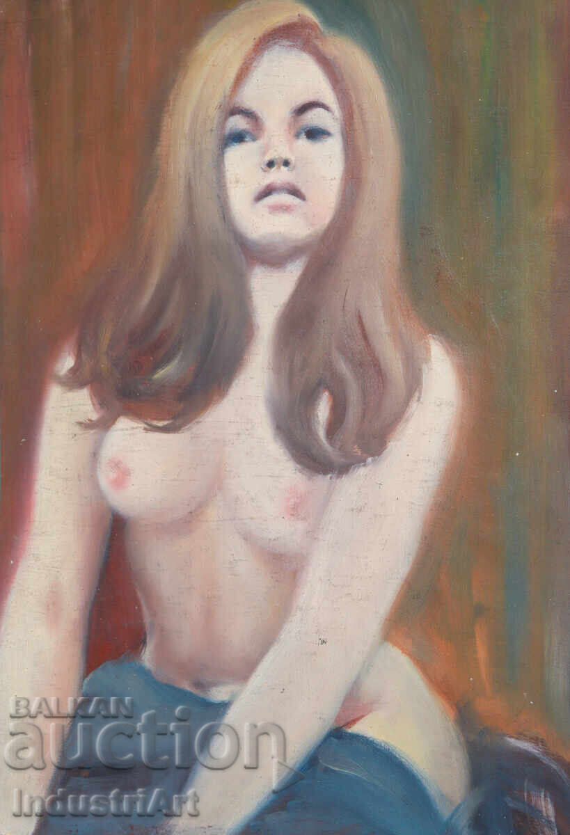 Еротична картина маслени бои женски портрет голо тяло