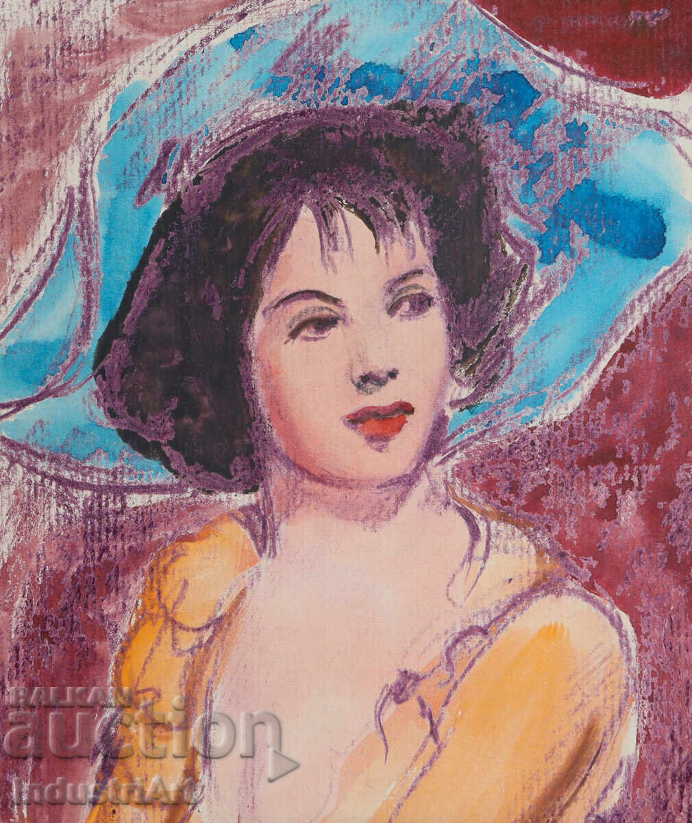 Tablou tehnică mixtă portret feminin cu preț 100.00 BGN | € 51.13 Tablou tehnică mixtă portret feminin cu preț 100.00 BGN | € 51.13