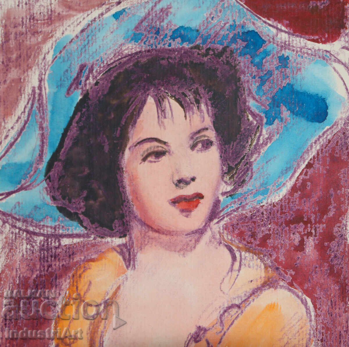 Livrarea Tablou tehnică mixtă portret feminin Livrarea Tablou tehnică mixtă portret feminin